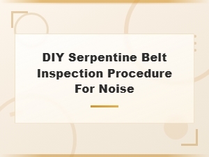 Diy Serpentine Belt Inspection Guide for Diagnosing Noise